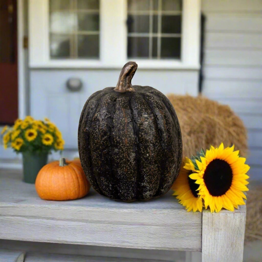 Primitive Country Ragon House 3.75" Black Tall Pumpkin Halloween - The Primitive Pineapple Collection