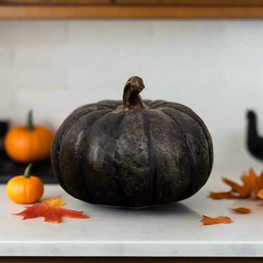 Ragon House Halloween Fall 5.75” Black Short Pumpkin - The Primitive Pineapple Collection