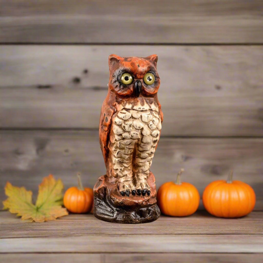 Fall Ragon House Collectable 6” Vintage Owl Centerpiece Figurine - The Primitive Pineapple Collection