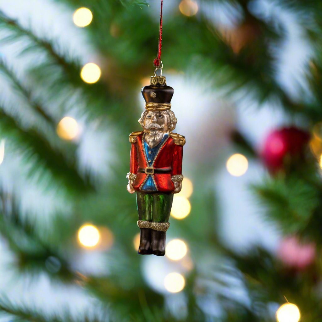 Christmas Ragon House 5.75" Colton Nutcracker Glass Ornament - The Primitive Pineapple Collection