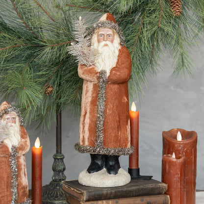 Ragon House Christmas 14&quot; Ginger and Silver Belsnickle Santa w/ Goose Feather