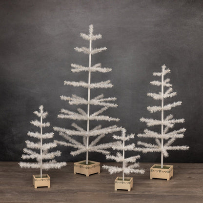 Ragon House Germany Style 36" Ivory Feather Tree in Stenciled Wood Base - The Primitive Pineapple Collection