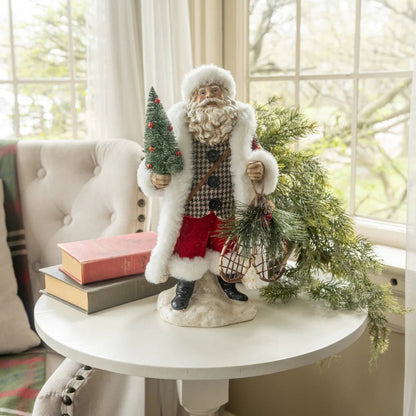 Primitive Christmas Ragon House 14&quot; Santa w/ Snowshoes - The Primitive Pineapple Collection