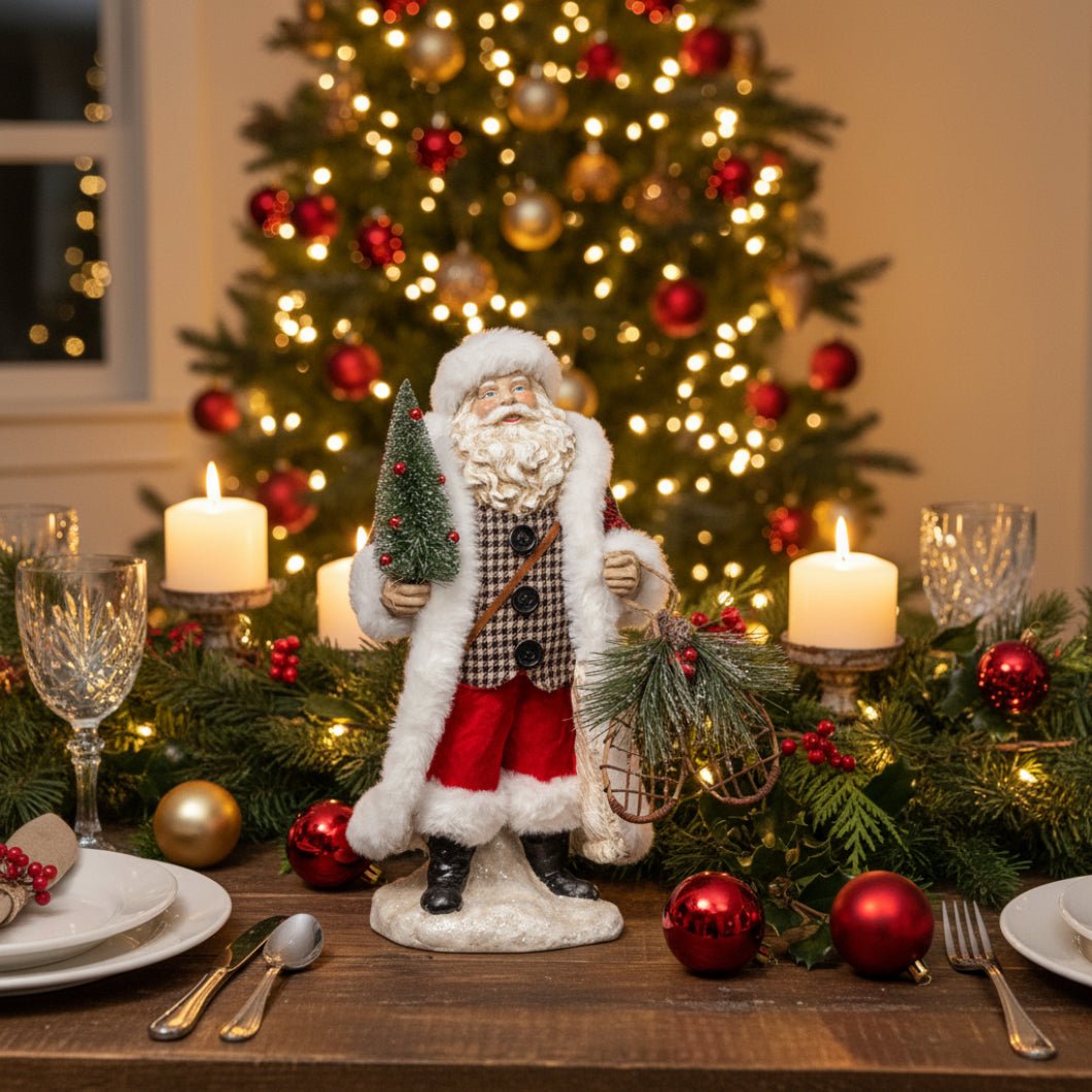 Primitive Christmas Ragon House 14" Santa w/ Snowshoes - The Primitive Pineapple Collection