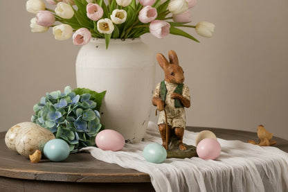Primitive Ragon House Spring 8.5" Vintage Look Bunny w/ Cane Figurine - The Primitive Pineapple Collection