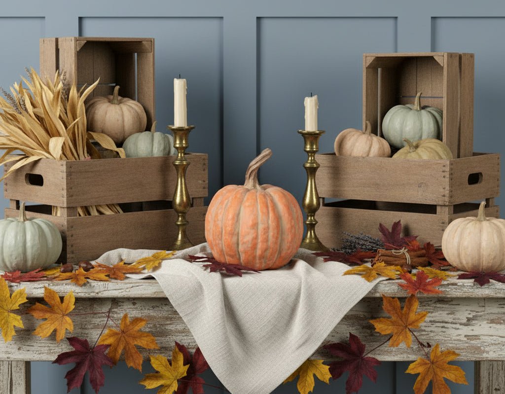 Ragon House Vintage 8.25" Dusty Orange Pumpkin Halloween Fall - The Primitive Pineapple Collection