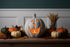 Ragon House Mache 11" Gray Big Mouth Pumpkin Jack O Lantern Halloween - The Primitive Pineapple Collection