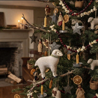 Ragon House Primitive Sheep Christmas Ornament 4.50" - The Primitive Pineapple Collection