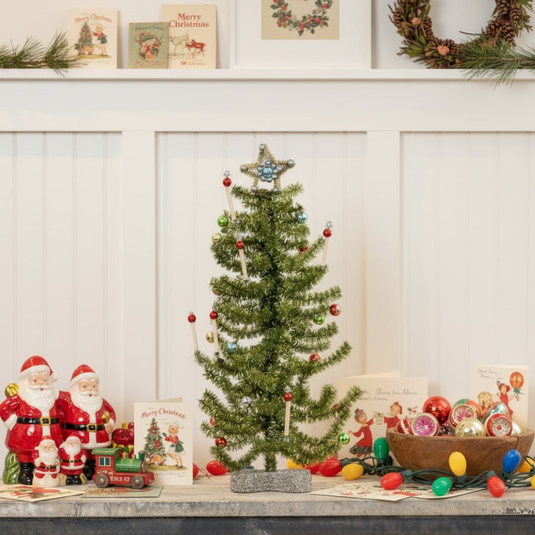 Retro Christmas Ragon House 18" Green Festive Tree - The Primitive Pineapple Collection