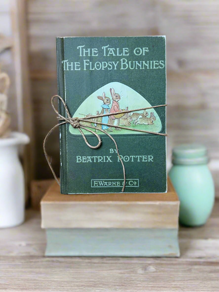 Spring Easter Handcrafted Vintage Look Tale Of The Flopsy Bunnies Beatrix Potter Book - The Primitive Pineapple Collection