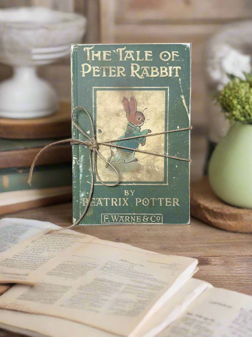 Spring Easter Handcrafted USA Vintage Look Peter Rabbit Beatrix Potter Book - The Primitive Pineapple Collection