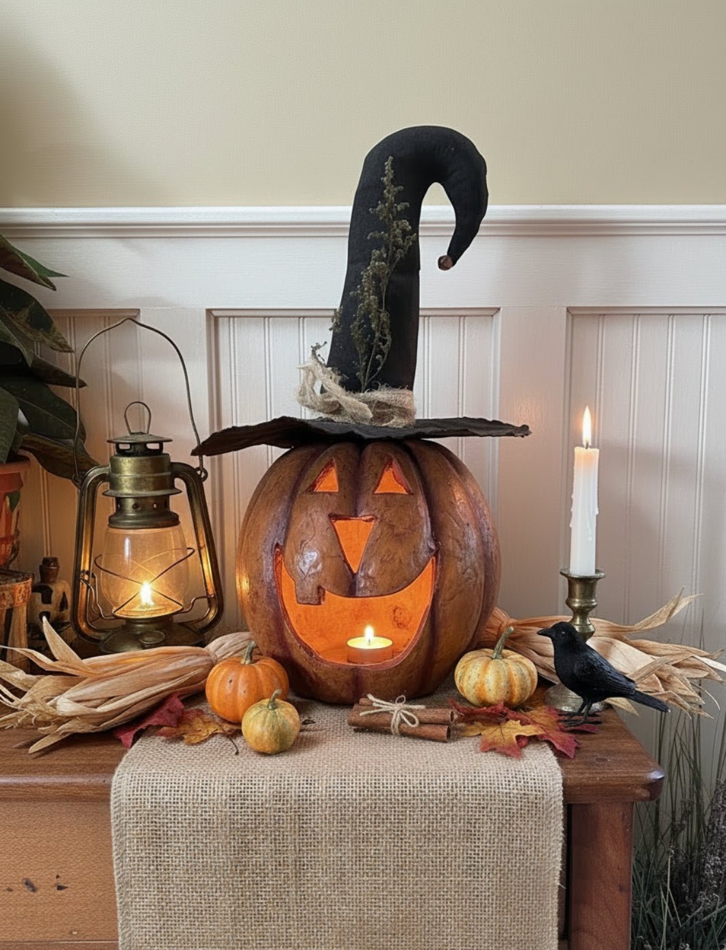 Primitive Handcrafted Large USA Witch&