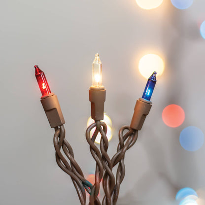 Holiday Americana Patriotic Lights Brown Cord 50 ct. - The Primitive Pineapple Collection