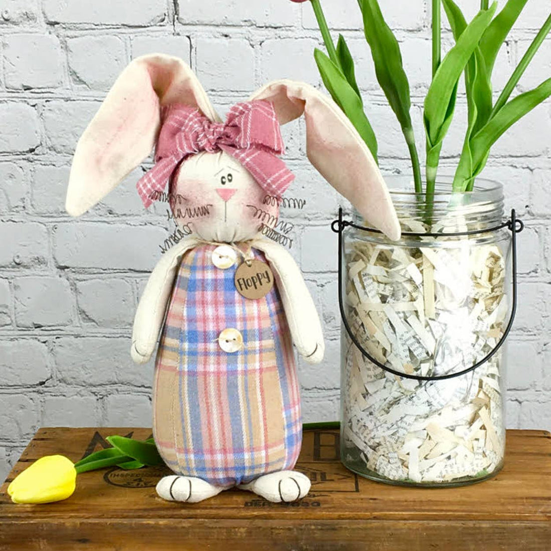 Primitive Spring Easter Honey and Me Floppy the Bunny 8&quot;