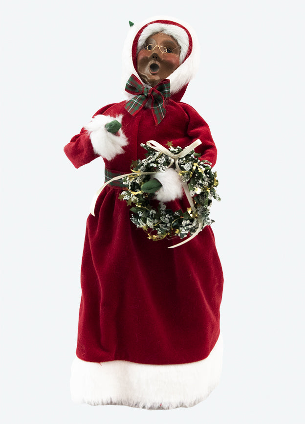Primitive Colonial Byers Choice Christmas African American Red Velvet Mrs Claus AA3121H