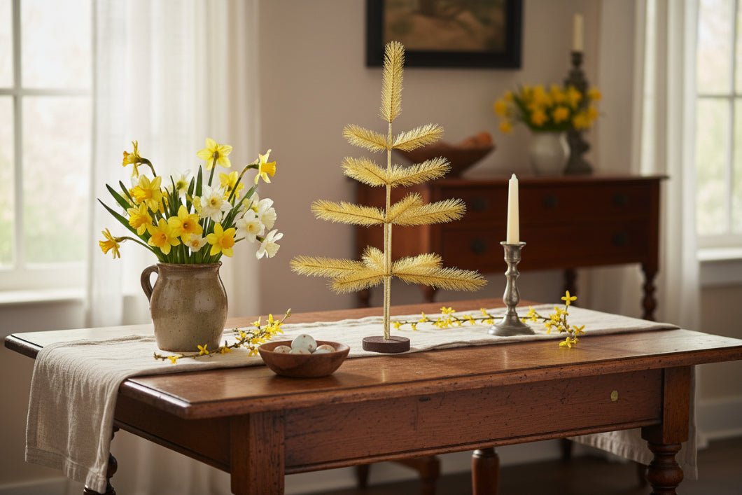 Primitive Farmhouse 24" Honey Yellow Feather Tree - The Primitive Pineapple Collection