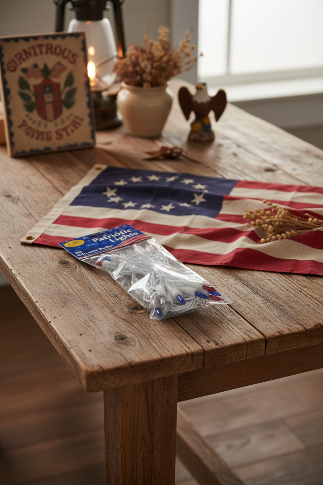 Holiday Americana Patriotic Lights White Cord 20 ct.