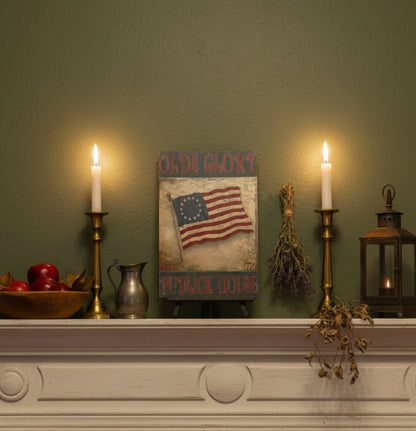 Primitive Olde Glory Publick House 8x12 Metal Sign - The Primitive Pineapple Collection