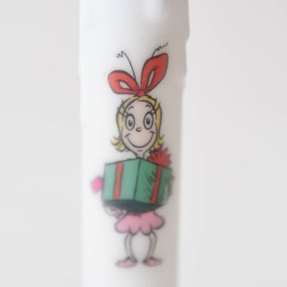 Handcrafted Christmas 7&quot; Dr Seuss Cindy Lou Who Led Timer Taper Candle