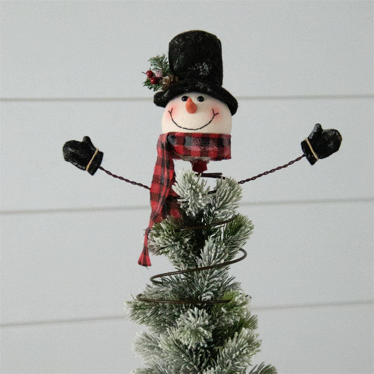 Primitive Christmas Snowman On Spring Tree Topper - The Primitive Pineapple Collection