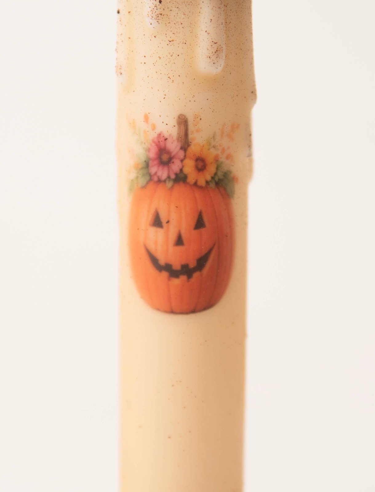 Primitive Handcrafted 7" Flower Top Pumpkin Flicker LED Timer Taper Candle - The Primitive Pineapple Collection