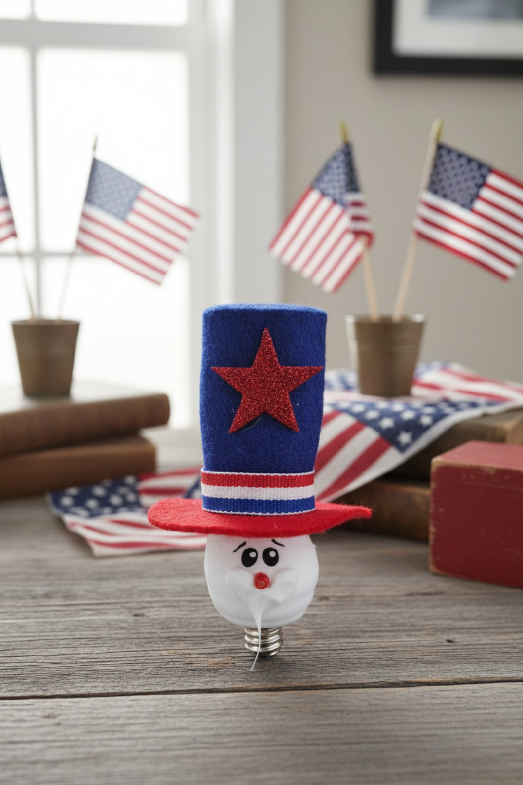Handcrafted USA Americana Uncle Sam Silicone Light Bulb