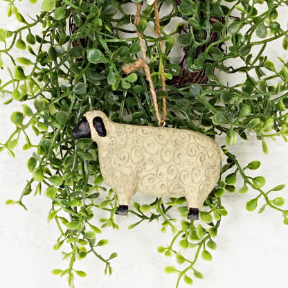 Primitive Farmhouse Wooly Sheep Ornament Shelf Sitter 5&quot; - The Primitive Pineapple Collection