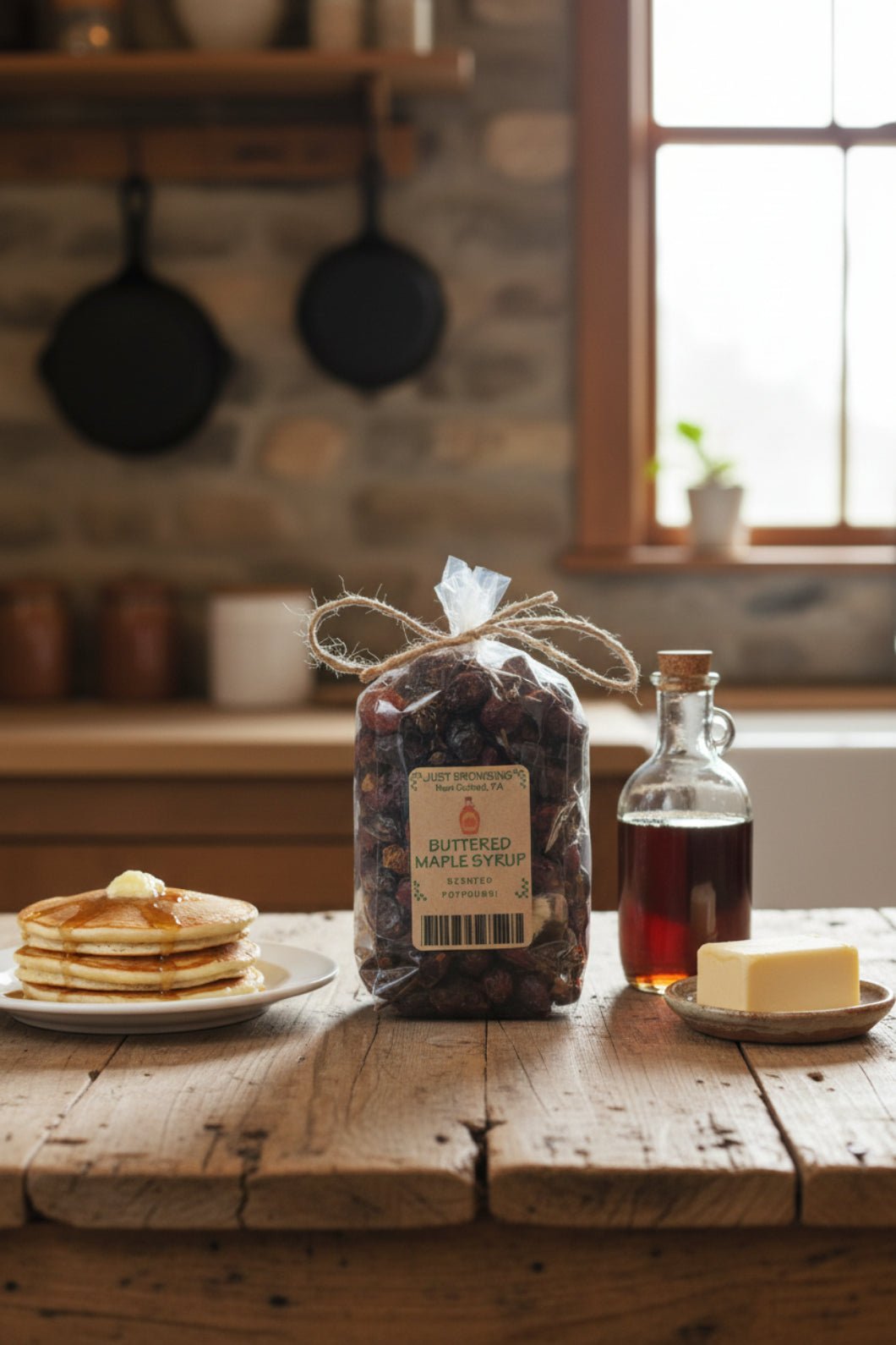 Handcrafted USA Farmhouse Buttered Maple Syrup Potpourri w/Rosehips - The Primitive Pineapple Collection