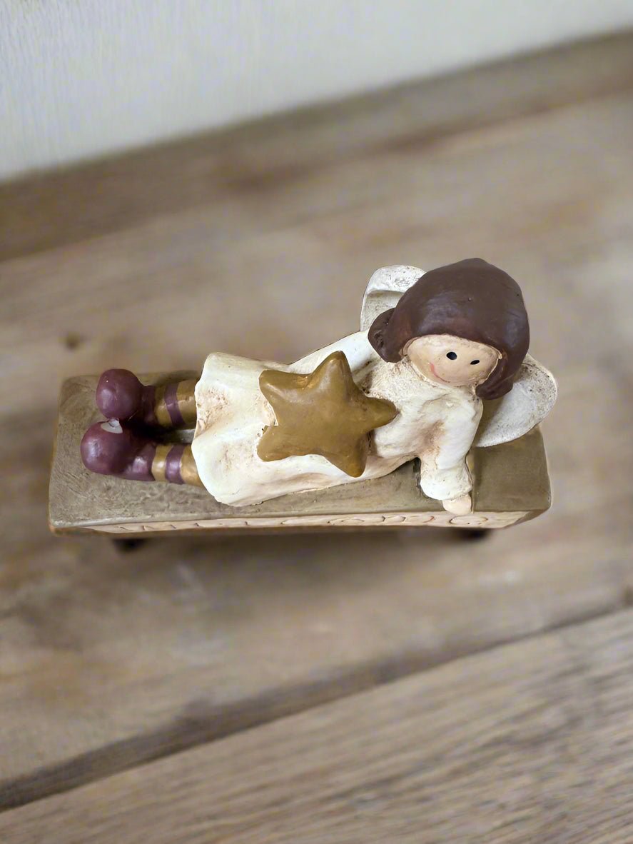 Primitive Welcome Angel Block Figurine Shelf Sitter Clearance - The Primitive Pineapple Collection