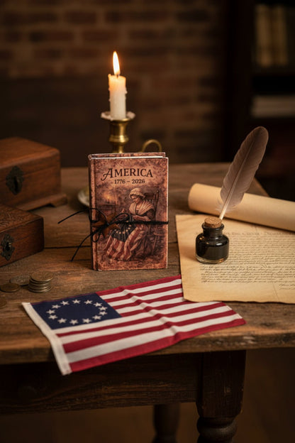 Primitive Colonial Handcrafted Vintage Look Betsy Ross 1776-2026 Book - The Primitive Pineapple Collection