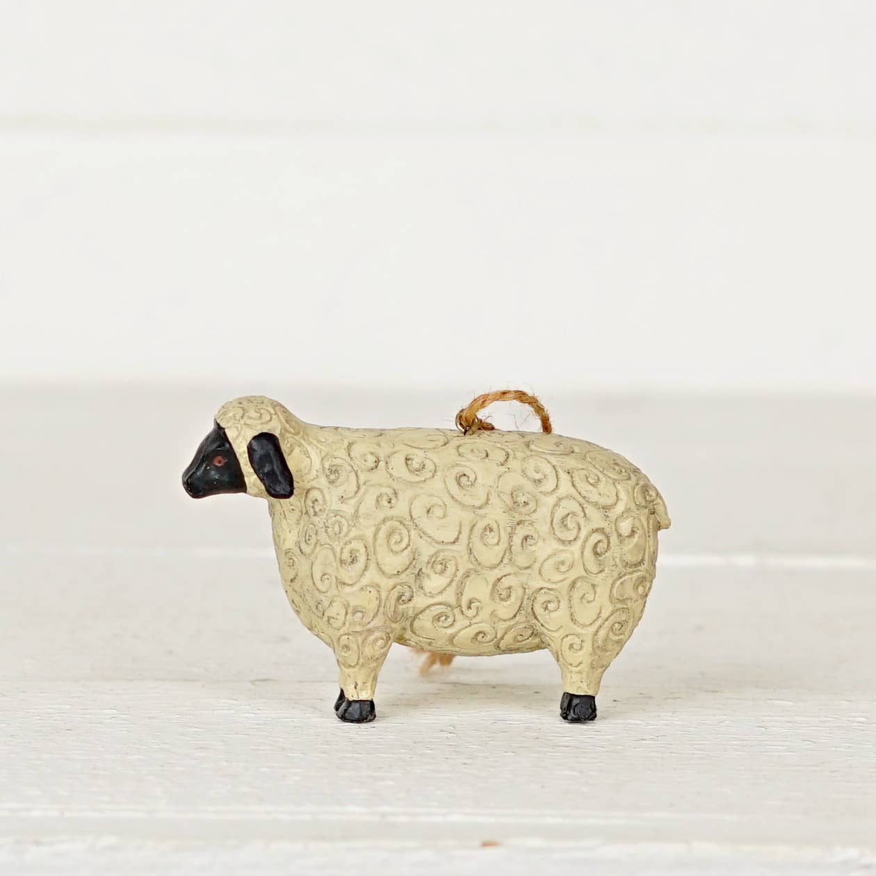 Primitive Farmhouse Wooly Sheep Ornament Shelf Sitter 5&quot; - The Primitive Pineapple Collection