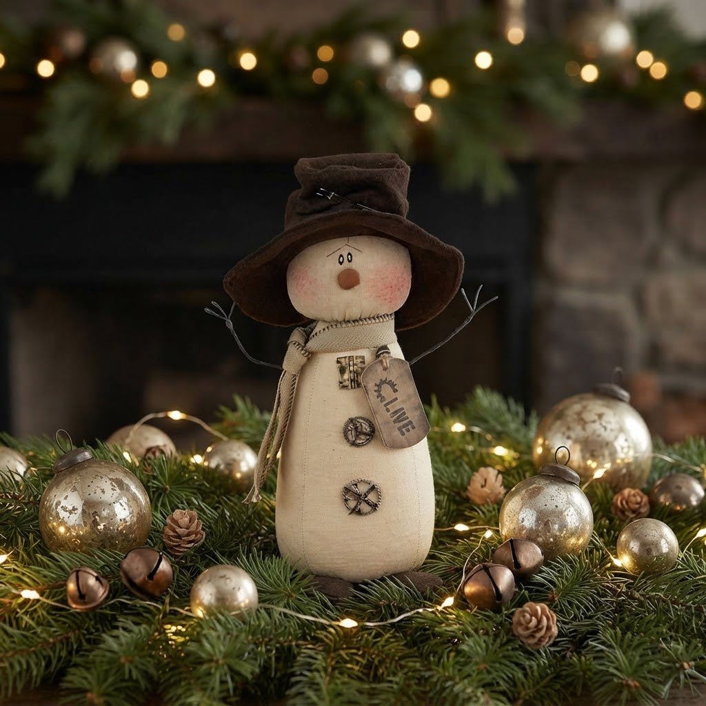 Honey and Me Christmas Clive the Salvage Snowman C23906 - The Primitive Pineapple Collection