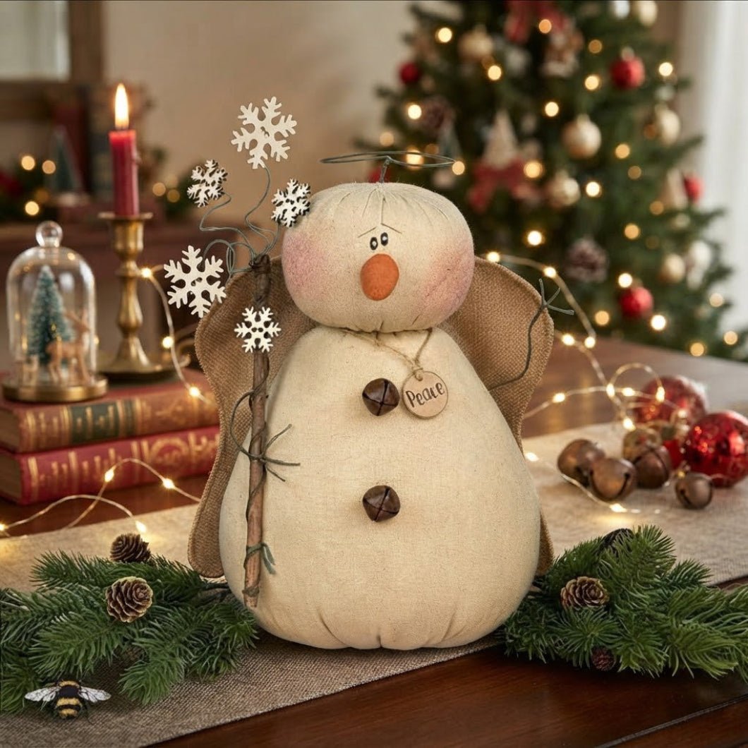 Honey and Me Christmas Peace the Snowy Snowman Angel C24707 - The Primitive Pineapple Collection