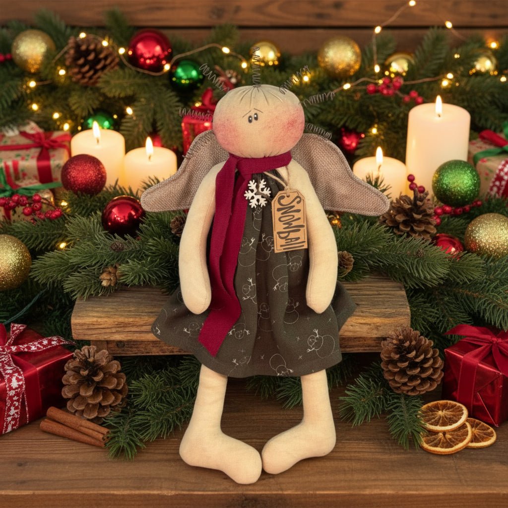 Honey and Me Christmas Snowball the Christmas Angel - The Primitive Pineapple Collection