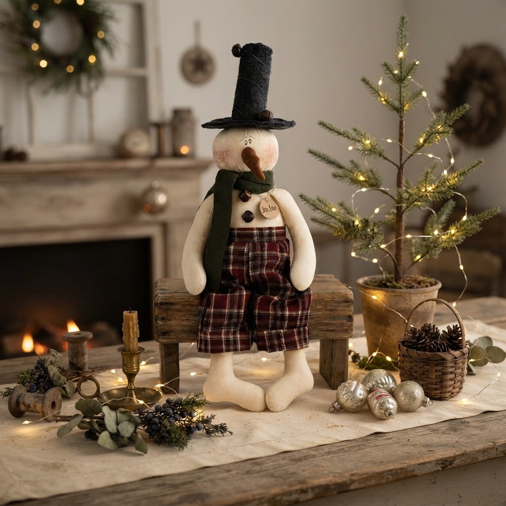 Honey and Me Jaxton the Jingle Bell Snowman – 18"  Christmas Shelf Sitter