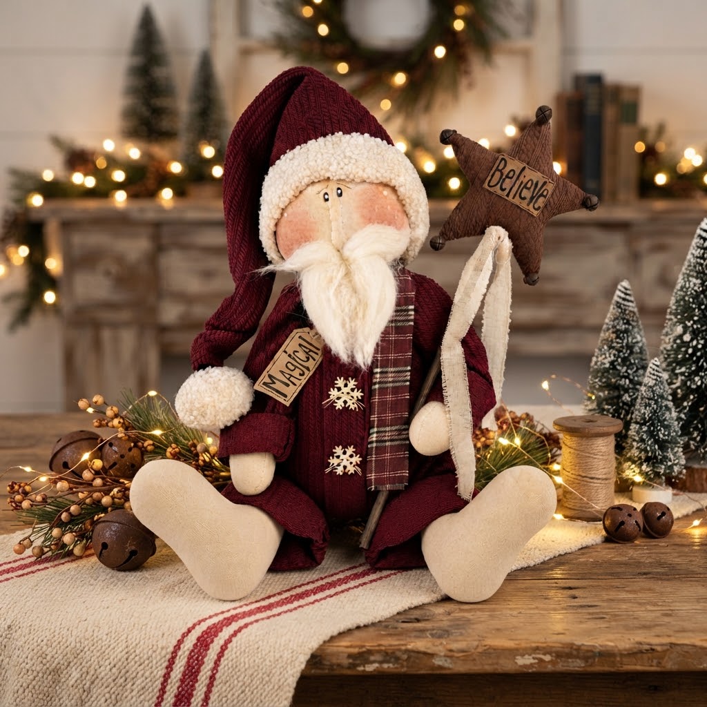 Honey and Me Magical the Santa Claus – 14" Primitive Christmas Santa