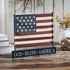 Primitive Americana Canvas American Flag on Blue Base Decor 12"x14"x1" - The Primitive Pineapple Collection