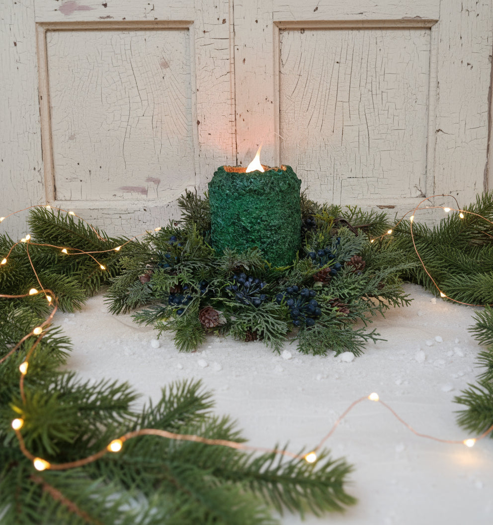 Primitive Christmas Handcrafted Electric Hearth Northern Pine Electric Candle