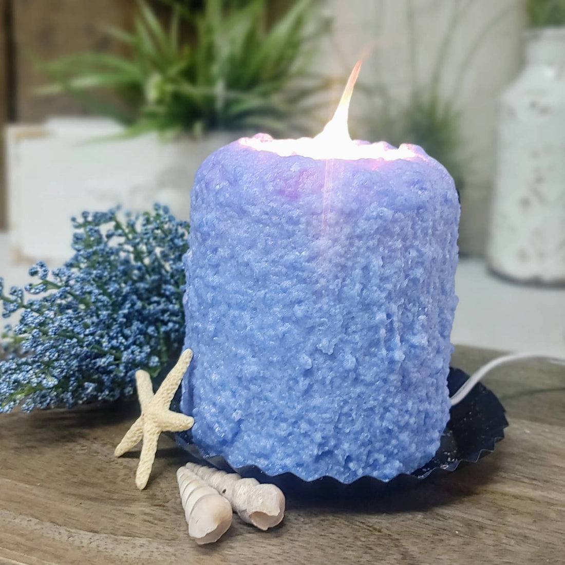 Primitive Country Handcrafted Electric Hearth Candle Tranquility Scent 5" x 4&