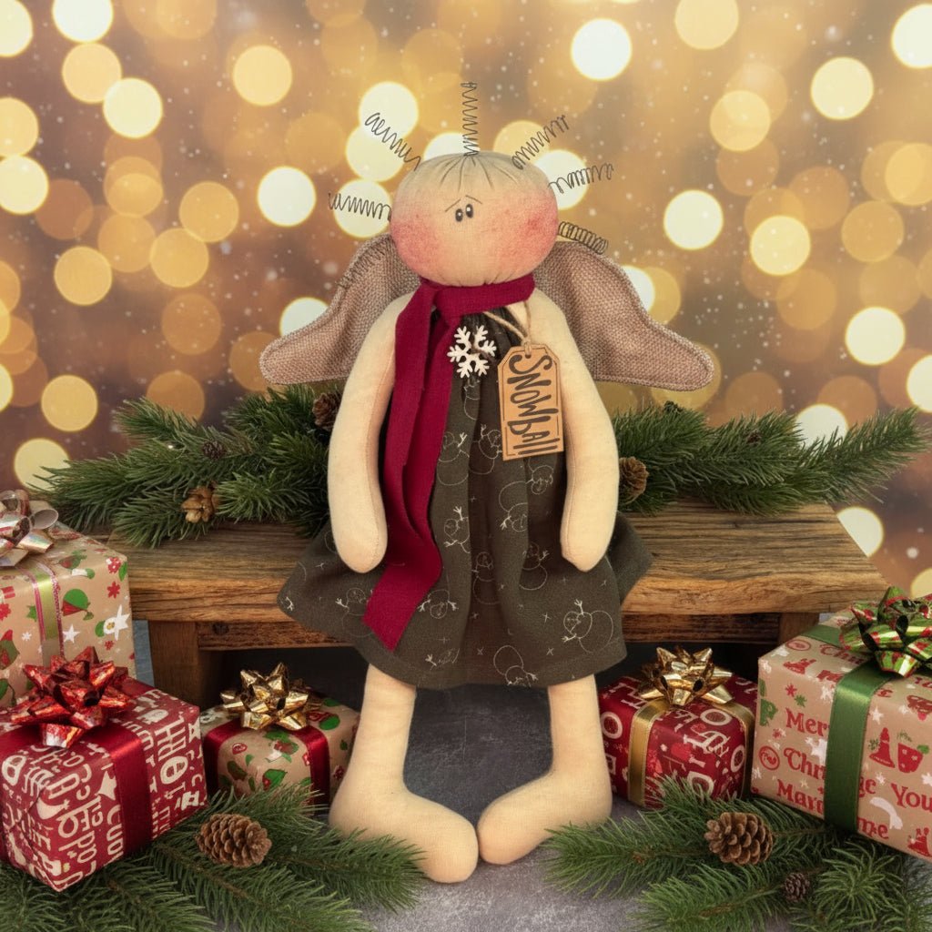 Honey and Me Christmas Snowball the Christmas Angel - The Primitive Pineapple Collection