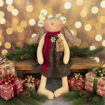 Honey and Me Christmas Snowball the Christmas Angel - The Primitive Pineapple Collection