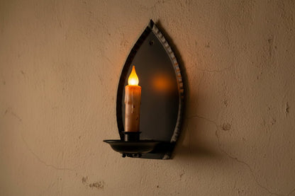 Farmhouse Rustic Colonial Crimped Candle Sconce - The Primitive Pineapple Collection