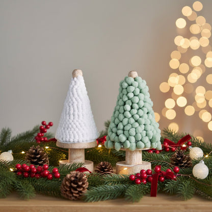 Farmhouse Pom Pom Ribbon Tree Spool 6Mm/5Yd White Cotton Christmas - The Primitive Pineapple Collection