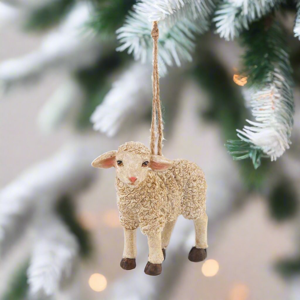 Primitive Farmhouse  Christmas / Easter Little Lamb Ornament 3.5&quot;