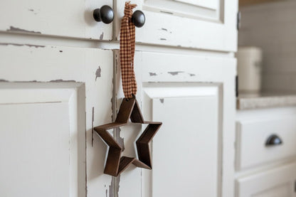 Primitive Colonial Hanging Metal Star Cookie Cutter Ornaments - The Primitive Pineapple Collection