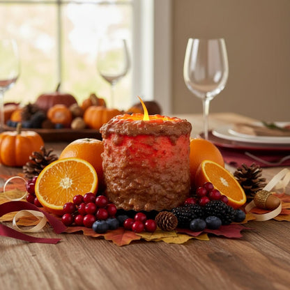 Primitive Country Handcrafted Electric Hearth Candle Pumpkin Crumb Cake Electric Candle - The Primitive Pineapple Collection