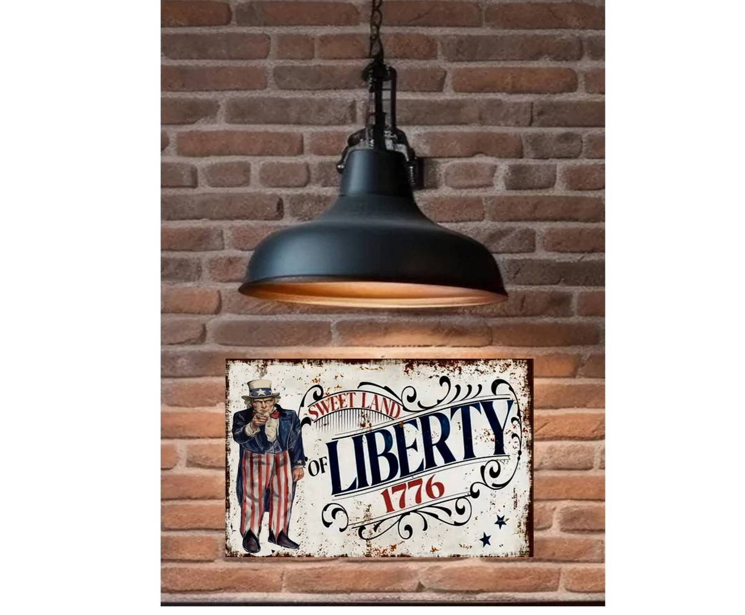 Uncle Sam Sweet Land of Liberty Metal Sign 12x8 - The Primitive Pineapple Collection