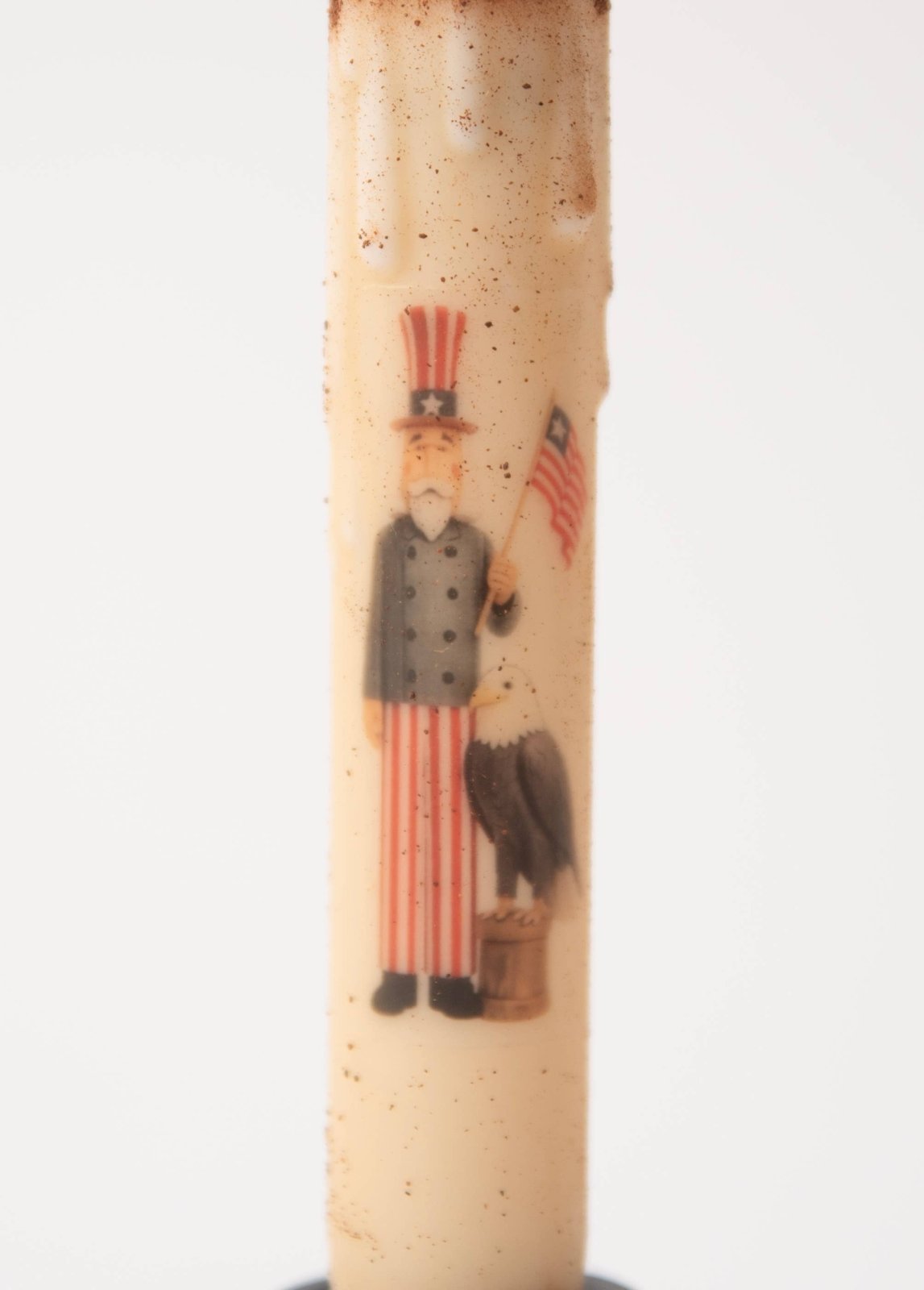 7" Americana Uncle Sam LED Timer Taper Candle - Primitive Holiday Decor - The Primitive Pineapple Collection