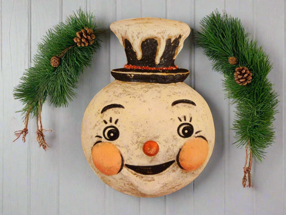 Handcrafted Christmas Retro Johanna Parker Christmas Jolly Snowman 8&quot; Cutout