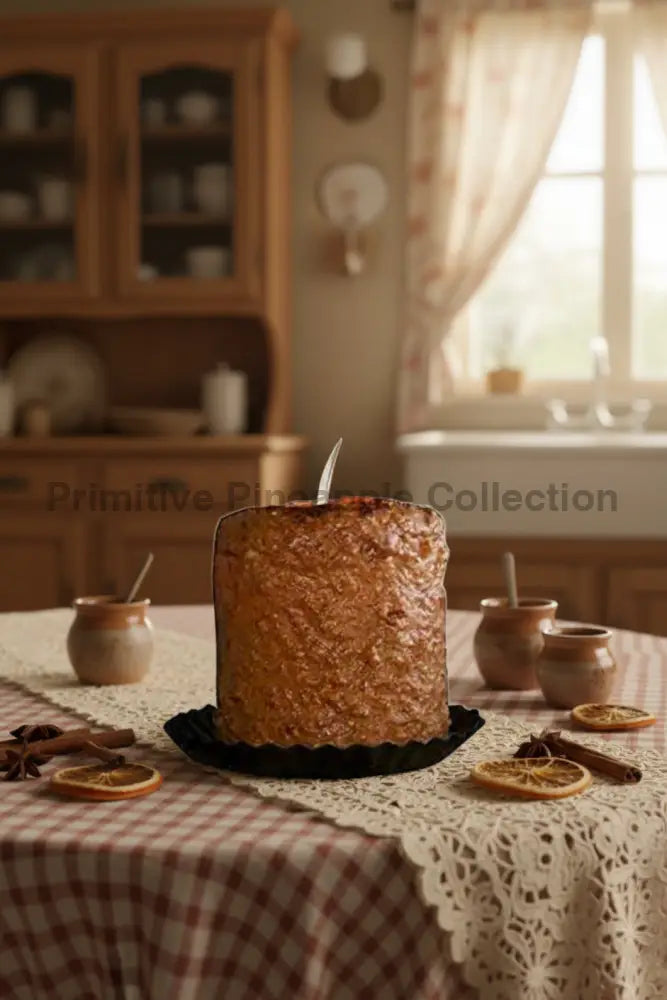 Primitive/Country Handcrafted Electric Hearth Candle Cinnamon Buns 5" x 4&